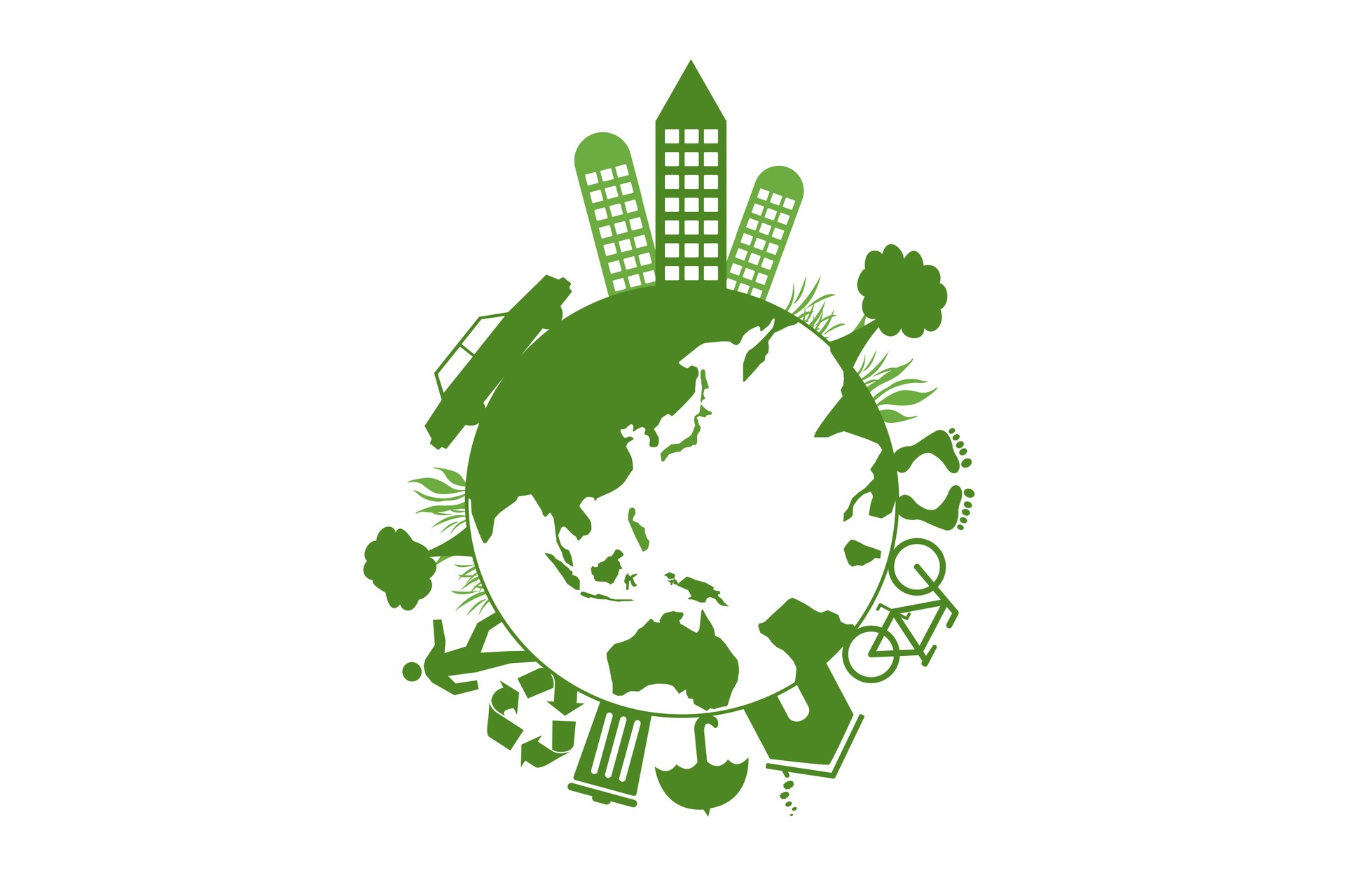 Green global village environmental concept